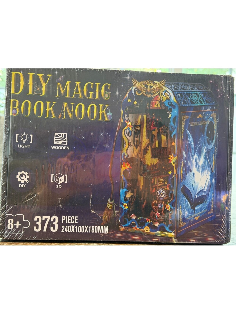DIY Magic Book Nook Kit 3D Wooden Puzzle Miniature Alley Model Light Up 373 Pcs
